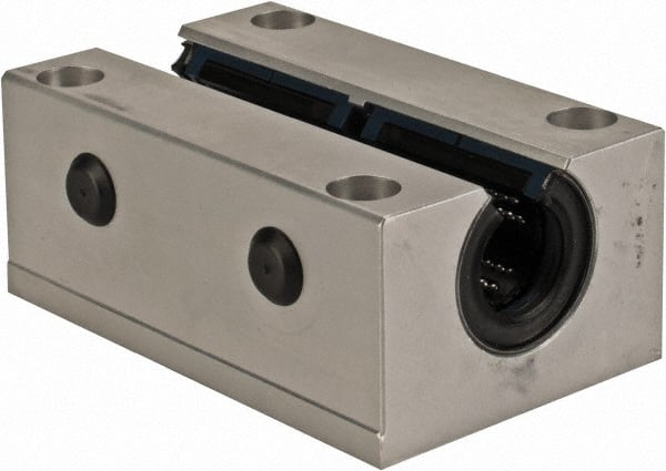 Thomson Industries - 16mm Inside Diam, 4,400 Lbs. Dynamic Capacity, Open Twin Pillow Block Linear Bearing - 35mm Overall Height x 53" Overall Width, 64mm Btw Mount Hole Centers - Exact Tooling