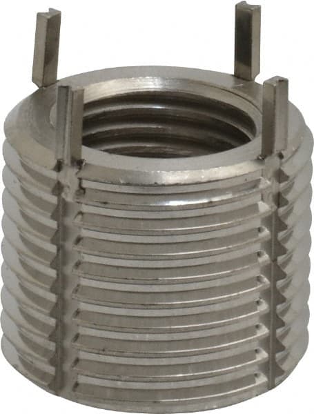 Recoil - 1/2-20 Internal, 3/4-16 External, 5/8" Insert Length, Heavy Duty Keylocking Thread Inserts - Stainless Steel, Passivated Finish, Grade 303 - Exact Tooling