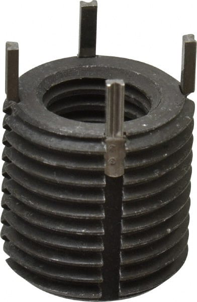 Recoil - M10x1.50 Internal, M16x1.50 External, 16mm Insert Length, Heavy Duty Keylocking Thread Inserts - Carbon Steel, Zinc Phosphate Finish, Grade C1215 - Exact Tooling