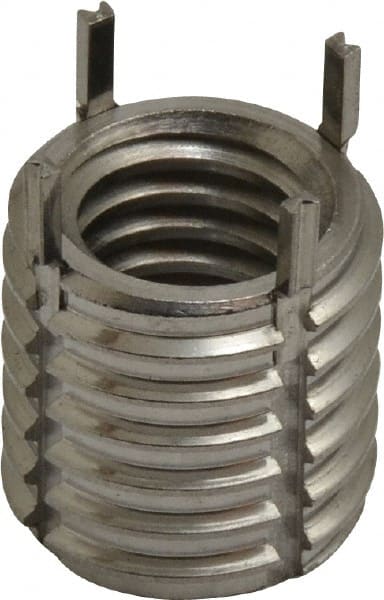 Recoil - 7/16-14 Internal, 5/8-11 External, 14mm Insert Length, Heavy Duty Keylocking Thread Inserts - Stainless Steel, Passivated Finish, Grade 303 - Exact Tooling