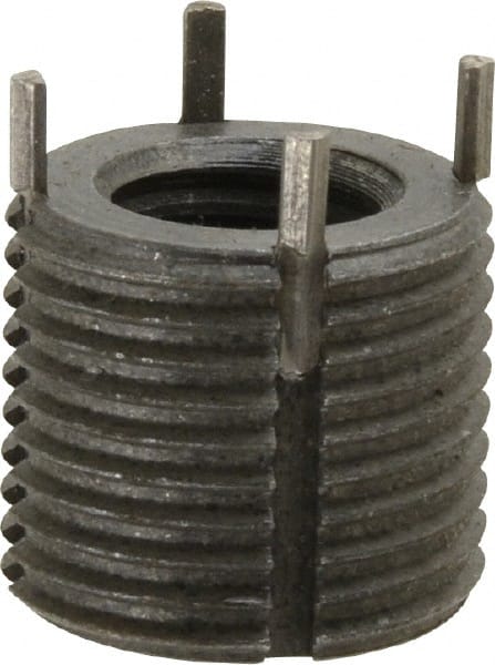 Recoil - 5/8-11 Internal, 1-12 External, 22mm Insert Length, Extra Heavy Duty Keylocking Thread Inserts - Carbon Steel, Zinc Phosphate Finish, Grade C1215 - Exact Tooling