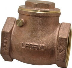 Legend Valve - 1-1/2" Brass Check Valve - Inline, FNPT x FNPT, 200 WOG - Exact Tooling