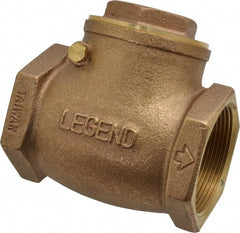 Legend Valve - 2" Brass Check Valve - Inline, FNPT x FNPT, 200 WOG - Exact Tooling