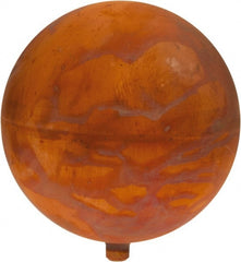 Legend Valve - 5" Diam, Spherical, Metal Float - 1/4-20 Thread, Copper, 125 Max psi - Exact Tooling