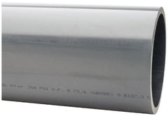 Made in USA - 8" Pipe, 60" Long PVC Unthreaded Plastic Pipe Nipple - 250 Max psi, 7.565" ID x 8-5/8" OD, Schedule 80, Gray - Exact Tooling