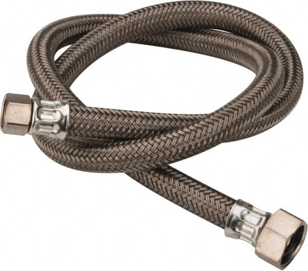 Brass Craft - 3/8" Compression Inlet, 1/2" FIP Outlet, Brass Flexible Connector - Braided Stainless Steel, Use with Sinks - Exact Tooling