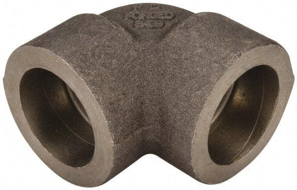 Made in USA - Size 3/4", Class 3,000, Forged Carbon Steel Black Pipe 90° Elbow - 925 psi, Socket Weld End Connection - Exact Tooling