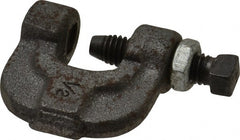 Made in USA - 3/4" Max Flange Thickness, 1/2" Rod C-Clamp with Locknut - 400 Lb Capacity, Ductile Iron - Exact Tooling