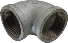 Made in USA - Class 150, 1-1/2" Galvanized Pipe 90° Elbow - Threaded, Malleable Iron - Exact Tooling
