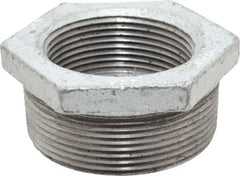 Made in USA - Class 150, 2 x 1-1/2" Galvanized Pipe Hex Bushing - Threaded, Malleable Iron - Exact Tooling