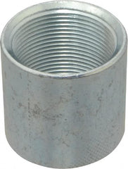 Made in USA - Class 150, 1-1/2" Galvanized Pipe Coupling - Threaded, Malleable Iron - Exact Tooling