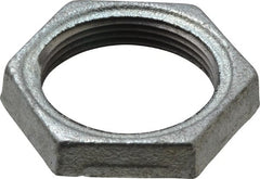 Made in USA - Class 150, 1-1/2" Galvanized Pipe Hex Locknut - Threaded, Malleable Iron - Exact Tooling