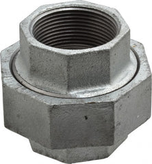 Made in USA - Class 150, 1-1/2" Galvanized Pipe Union - Threaded, Malleable Iron - Exact Tooling