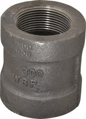 Made in USA - Size 1-1/2", Class 300, Malleable Iron Black Pipe Coupling - 300 psi, Threaded End Connection - Exact Tooling