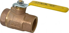 Apollo - 1-1/4" Pipe, Standard Port, Bronze Standard Ball Valve - 2 Piece, Inline - One Way Flow, FNPT x FNPT Ends, Lever Handle, 600 WOG, 125 WSP - Exact Tooling