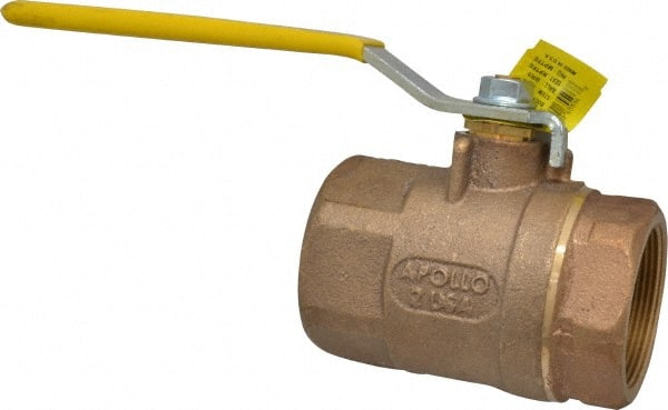 Apollo - 2" Pipe, Standard Port, Bronze Standard Ball Valve - 2 Piece, Inline - One Way Flow, FNPT x FNPT Ends, Lever Handle, 600 WOG, 125 WSP - Exact Tooling