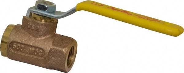 Apollo - 3/8" Pipe, Standard Port, Bronze Steam Service Ball Valve - 2 Piece, Inline - One Way Flow, FNPT x FNPT Ends, Lever Handle, 600 WOG, 250 WSP - Exact Tooling