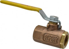 Apollo - 1/2" Pipe, Standard Port, Bronze Steam Service Ball Valve - 2 Piece, Inline - One Way Flow, FNPT x FNPT Ends, Lever Handle, 600 WOG, 250 WSP - Exact Tooling