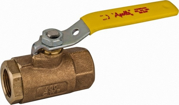 Apollo - 3/4" Pipe, Standard Port, Bronze Steam Service Ball Valve - 2 Piece, Inline - One Way Flow, FNPT x FNPT Ends, Lever Handle, 600 WOG, 250 WSP - Exact Tooling