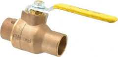 Apollo - 1-1/4" Pipe, Standard Port, Bronze Standard Ball Valve - 2 Piece, Inline - One Way Flow, Soldered x Soldered Ends, Lever Handle, 600 WOG, 125 WSP - Exact Tooling