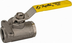 Apollo - 1/2" Pipe, Stainless Steel Standard Ball Valve - Three Way, FNPT x FNPT x FNPT Ends, Lever Handle, 800 WOG - Exact Tooling