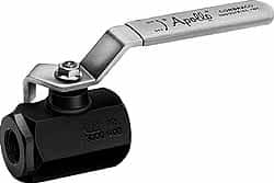 Apollo - 1-1/2" Pipe, Full Port, Carbon Steel Standard Ball Valve - 2 Piece, Inline - One Way Flow, FNPT x FNPT Ends, Lever Handle, 3,000 WOG - Exact Tooling