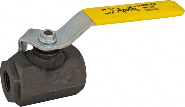 Apollo - 1/2" Pipe, Full Port, Carbon Steel Standard Ball Valve - 2 Piece, Inline - One Way Flow, FNPT x FNPT Ends, Lever Handle, 3,000 WOG - Exact Tooling