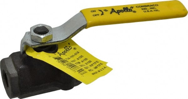 Apollo - 1/4" Pipe, Standard Port, Carbon Steel Standard Ball Valve - 2 Piece, Inline - One Way Flow, FNPT x FNPT Ends, Lever Handle, 2,000 WOG, 150 WSP - Exact Tooling