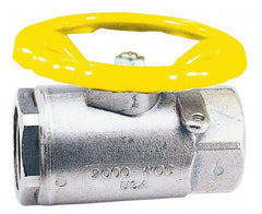 Apollo - 1-1/2" Pipe, Stainless Steel Standard Ball Valve - 2 Piece, Inline - One Way Flow, FNPT x FNPT Ends, Round Wheel Handle, 1,500 WOG, 150 WSP - Exact Tooling