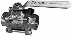 Apollo - 1/2" Pipe, Full Port, Bronze Standard Ball Valve - 3 Piece, Inline - One Way Flow, FNPT x FNPT Ends, Lever Handle, 600 WOG, 150 WSP - Exact Tooling