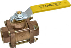 Apollo - 1" Pipe, Full Port, Bronze Standard Ball Valve - 3 Piece, Inline - One Way Flow, FNPT x FNPT Ends, Lever Handle, 600 WOG, 150 WSP - Exact Tooling