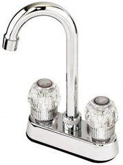 Value Collection - Deck Plate Mount, Bar and Hospitality Faucet with Spray - Two Handle, Knob Handle, High Arc Spout - Exact Tooling