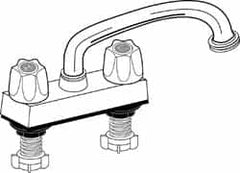 Value Collection - Standard with Hose Thread, Two Handle Design, Chrome, Deck Mount, Laundry Faucet - Knob Handle - Exact Tooling