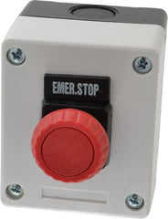 ACI - 1 Operator, Mushroom Head Control Station - Emergency Stop (Legend), (2) Maintained Switch, NO/NC Contact - Exact Tooling