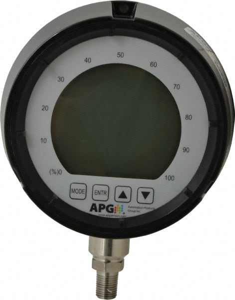 Made in USA - 4-1/2" Dial, 1/4 Thread, 0-5,000 Scale Range, Pressure Gauge - Exact Tooling
