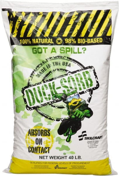 Ability One - 40 Lb Box Cotton Duck Granular Sorbent - Biologicals, Foods, Grease, Sewage & More - Exact Tooling
