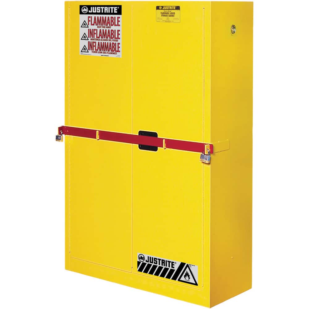 Justrite - 2 Door 2 Shelf 45 Gal Safety Cabinet for Flammable Substances - Exact Tooling