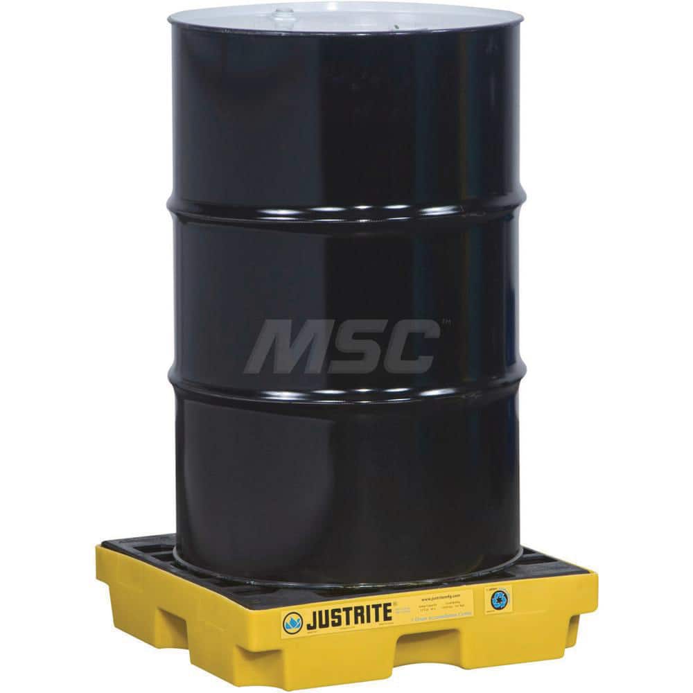 Justrite - Spill Pallets, Platforms, Sumps & Basins; Type: EcoPolyBlend? Accumulation Centers ; Number of Drums: 1 ; Sump Capacity (Gal.): 12.00 ; Load Capacity (Lb.): 1250.000 ; Material: Polyethylene ; Height (Inch): 5.5 - Exact Tooling
