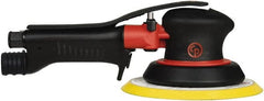 Chicago Pneumatic - 12,000 OPM, 16 CFM Air Consumption, 90 psi Air Pressure, Palm Air Orbital Sander - Round Pad, Hook & Loop Backing, 1/4" Inlet - Exact Tooling