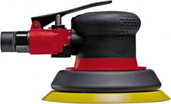 Chicago Pneumatic - 12,000 OPM, 19 CFM Air Consumption, 90 psi Air Pressure, Palm Air Orbital Sander - Round Pad, Hook & Loop Backing, 1/4" Inlet - Exact Tooling