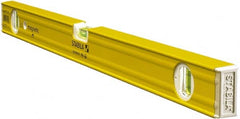 Stabila - 24" Long 3 Vial Box Beam Level - Aluminum, Yellow, 2 Plumb & 1 Level Vials - Exact Tooling