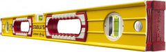 Stabila - 24" Long 3 Vial Box Beam Level - Aluminum, Yellow, 2 Plumb & 1 Level Vials - Exact Tooling