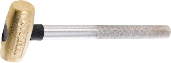 American Hammer - 4 Lb Head 1-5/8" Face Brass Hammer - Exact Tooling