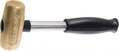 American Hammer - 8 oz Head 1" Face Brass Hammer - 10" OAL, Composite Handle - Exact Tooling