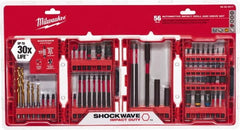 Milwaukee Tool - 56 Piece, Drill & Drive Set - 1/16 to 1/4" Hex, Multi-Purpose Tool Kit Kit, 1/4" Drive, Phillips, Torx, Magnetic Bit Holder, 1/4" Drive Bits Point - Exact Tooling