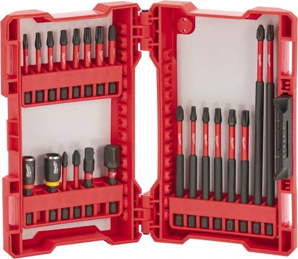 Milwaukee Tool - 22 Piece, Drive Set - Multi-Purpose Tool Kit Kit, 1/4" Drive, Phillips, Torx, Magnetic Bit Holder Point - Exact Tooling