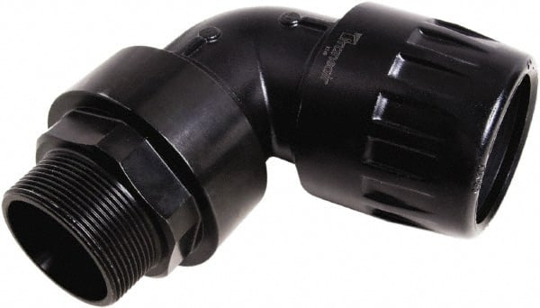 Transair - 1/2" ID, 16.5mm OD, 90° Male Elbow - Plastic, 232 Max psi, 1/4 Male NPT - Exact Tooling