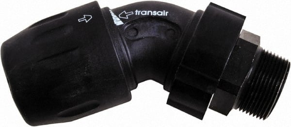 Transair - 1-1/2" ID, 40mm OD, 45° Male Elbow - Plastic, 232 Max psi, 1-1/2 Male NPT - Exact Tooling
