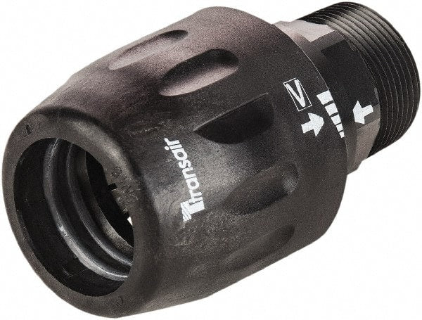 Transair - 1/2" ID, 16.5mm OD, Male Connector - Plastic, 232 Max psi, 1/2 Male NPT, 2-11/16" Long - Exact Tooling