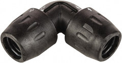 Transair - 1/2" ID, 16.5mm OD, 90° Union Elbow - Plastic, 232 Max psi - Exact Tooling